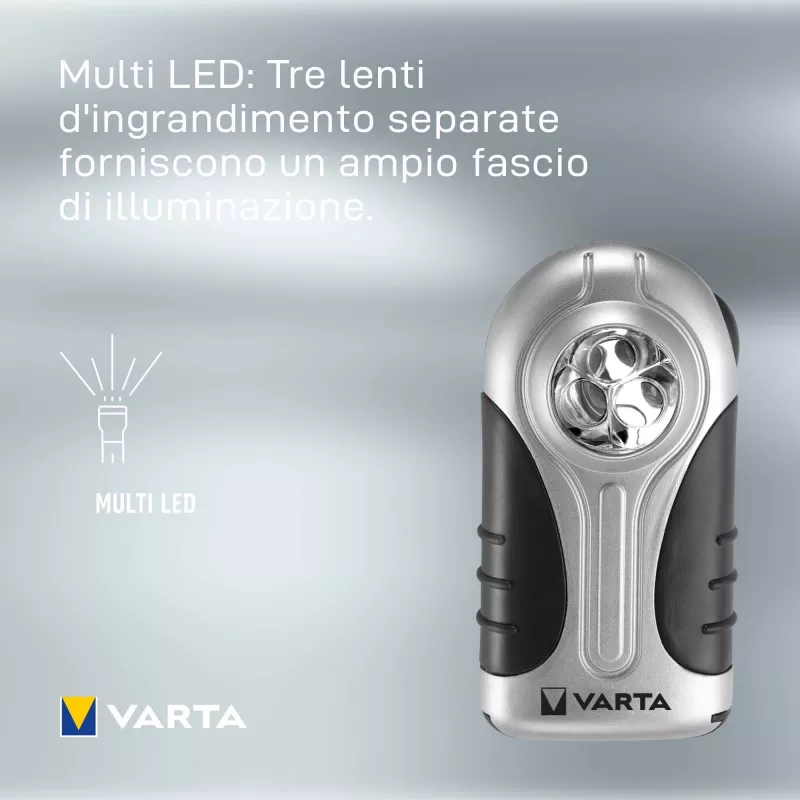 Handlampe Varta 16647 Schwarz Silber