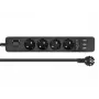 Power Extension DeLOCK 11209 1.5m 4 AC Outlets Indoor Schwarz