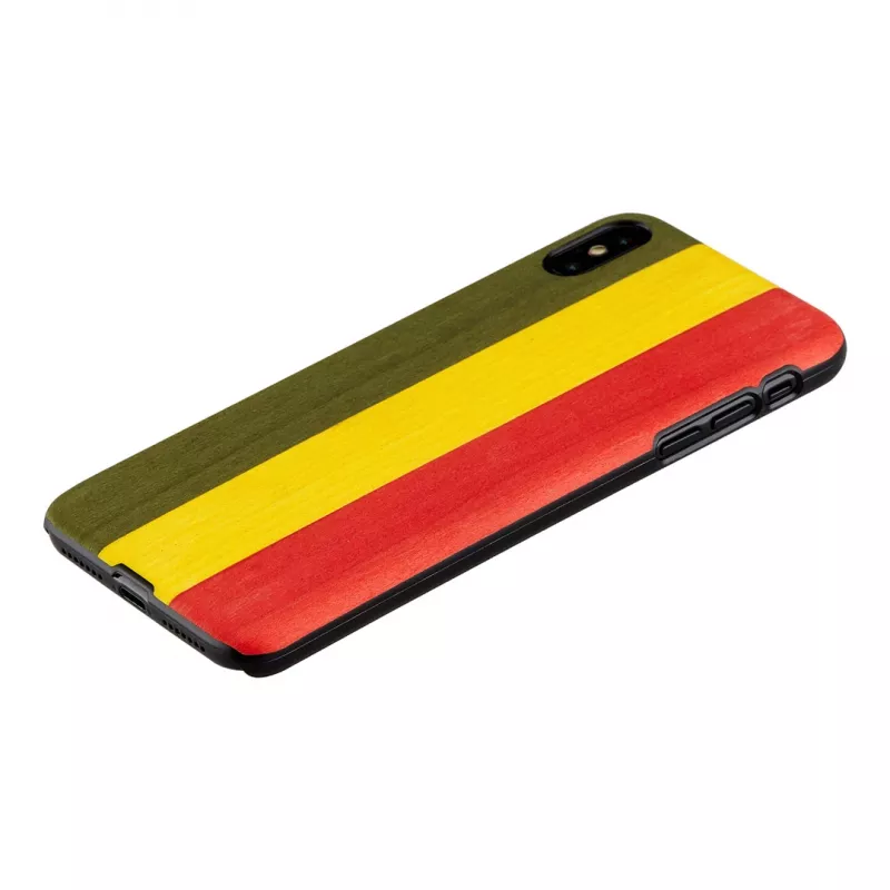 Smartphone-Hülle man and wood für iPhone XS Max – Modell Reggae, schwarz