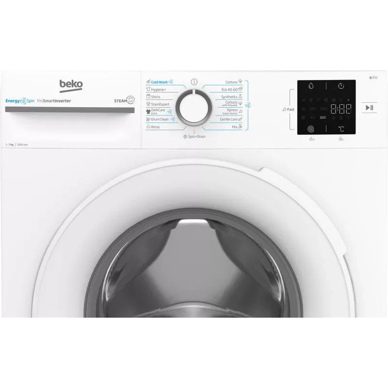 BEKO Waschmaschine BM3WFSU37013WW, 7 kg, Energieklasse A, 49,6 cm, 1000 U/min, Invertermotor, Steam Cure