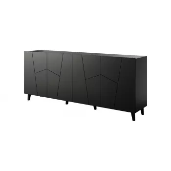 Kommode Cama Meble ETNA 2000×420×820 mm, schwarz matt, Spanplatte
