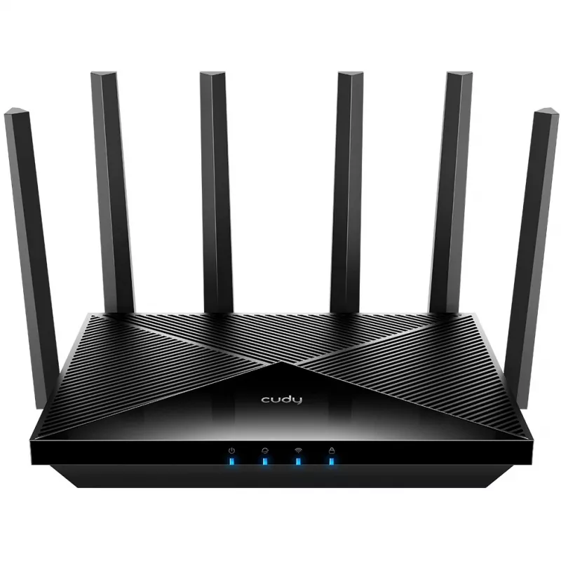 Tisch-Router Cudy WR11000 — Tri‑Band 2,4/5/6 GHz, Wi‑Fi 7, 4× 2,5 Gigabit LAN, 5765 Mbit/s pro 6‑GHz‑Band, 512 MB RAM