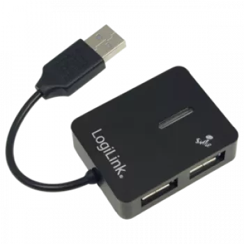 USB-Hub LOGILINK UA0139 – 4‑Port USB 2.0, 480 Mbit/s, schwarz