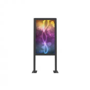 Edbak POK101 Stahlgehäuse für Digital Signage Display, Schwarz, Hochformat 862x200x1981mm