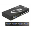 DeLock Switch VGA 4 Port manuell bidirektional - Bildschirmumschalter - 4 x VGA - Desktop (87635)