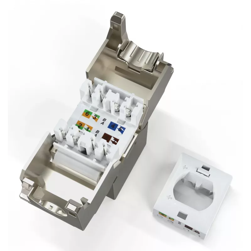 Digitus CAT 6A Kompakt-Keystone-Modul, geschirmt, werkzeugfreie Montage, 12 Stück