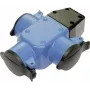 AS Schwabe 3-Wege-Gummi-Verteilersteckdose blau mit Klappdeckel IP44 und Aufhängeöse (Modell 60057)