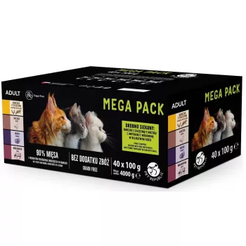 Katzen-Nassfutterbeutel PetRepublic 100 g — Ente, Truthahn, Rind, Huhn mit Kalb