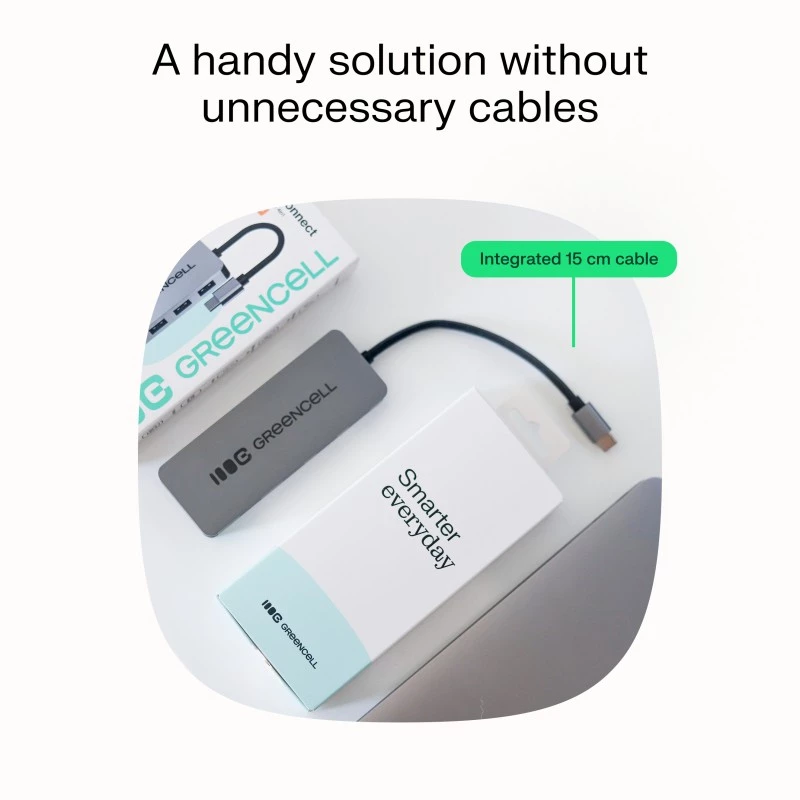 USB-Hub Grün Cell HUB-GC-C4A — 4-Port USB-C 3.0 Hub