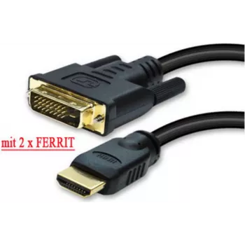 HDMI-auf-DVI-Kabel ShiverPeaks 77483-RE 3,0 m Goldbeschichtet mit Ferritkernen