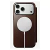 Nomad Modern Leather Folio Handyhülle Cover für iPhone 17 Pro Max — Braun, Leder, 6,3 Zoll Bildschirm, 4 Kartenfächer