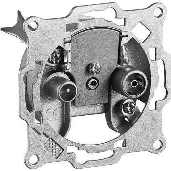 Wentronic Goobay 2-Loch Antennen-Durchgangsdose, Weiß – 1 dB Anschlussdämpfung (67011)