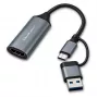 USB-C auf USB-A und HDMI 4K 30Hz Adapter QOLTEC aus Aluminium
