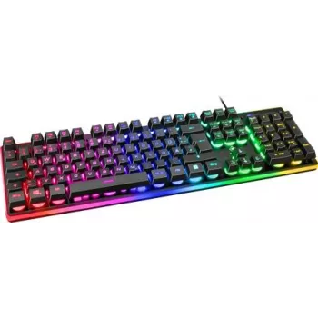 Deltaco Gaming GAM-021-RGB-DE Kabelgebundene, USB Gaming-Tastatur Ergonomisch, beleuchtet Deutsch, QWERTZ Schwarz (GAM-021-RGB-DE)