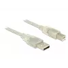 USB-Kabel DeLOCK 83896 USB 2.0 5m USB A USB B Transparent