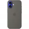 Hülle Apple iPhone 16 Silikon Case mit MagSafe Steingrau