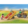 Playmobil 71442 Country: Traktor mit Anhänger und Wassertank – Frische Ernte auf dem Bauernhof – Spielerisch die Umwelt kennenlernen – Fantasievolles Rollenspiel