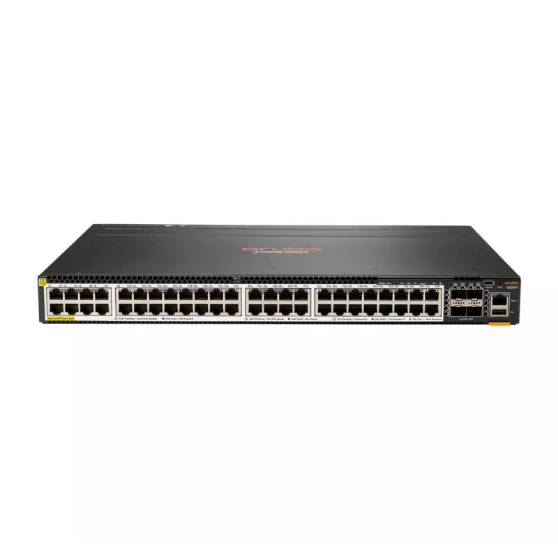 Hewlett Packard Enterprise HPE Aruba 6300M - Switch - L3 - managed - 48 x 100/1000/2,5G/5G (PoE+) + 4 x 1 Gigabit / 10 Gigabit / 25 Gigabit / 50 Gigabit SFP56 (Uplink / Stacking)