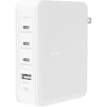 Wandladegerät 140W 4 Ports (3xC 1xA) UK, EU, US Stecker weiß