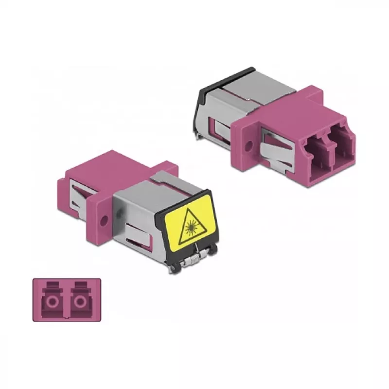 Glasfaser-Koppler DeLOCK 86901 LC Duplex Buchse auf LC Duplex Buchse Multimode Violett