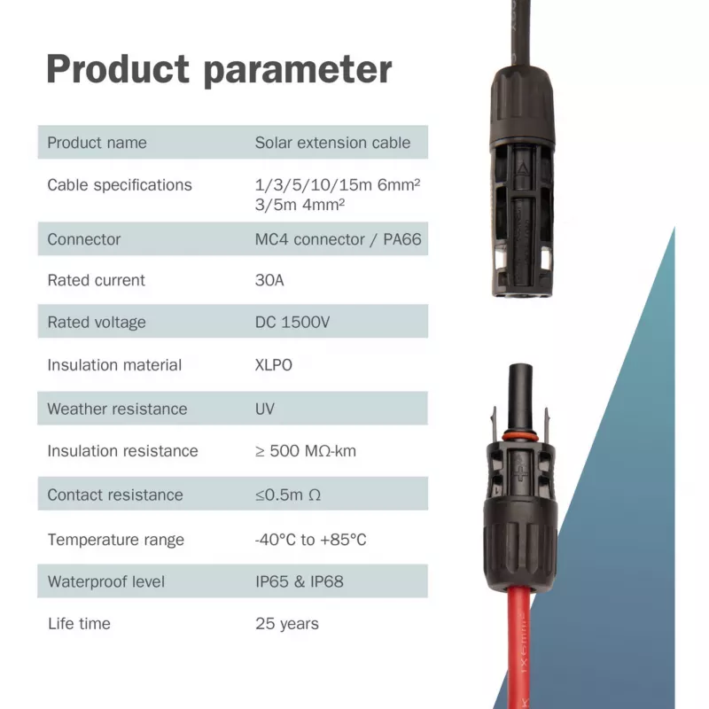 Kabel Digitus DK-SCEC66-0030 6 mm² 3 m MC4 Schwarz Rot
