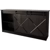 Kommode 160x80x35 GRANERO schwarz/schwarz glänzend