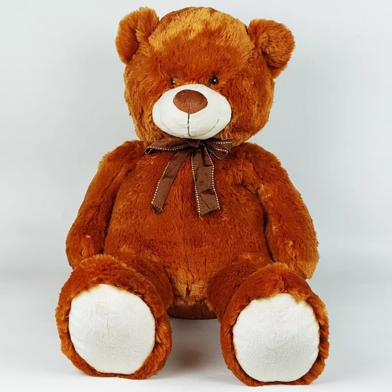 Maskottchen Plüsch-Teddybär mit Schleife 70 cm braun