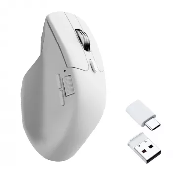Kabellose optische Maus Keychron M6S-B72 — Rechtshändig, 12000 DPI, RF Wireless + Bluetooth + USB-C, Weiß