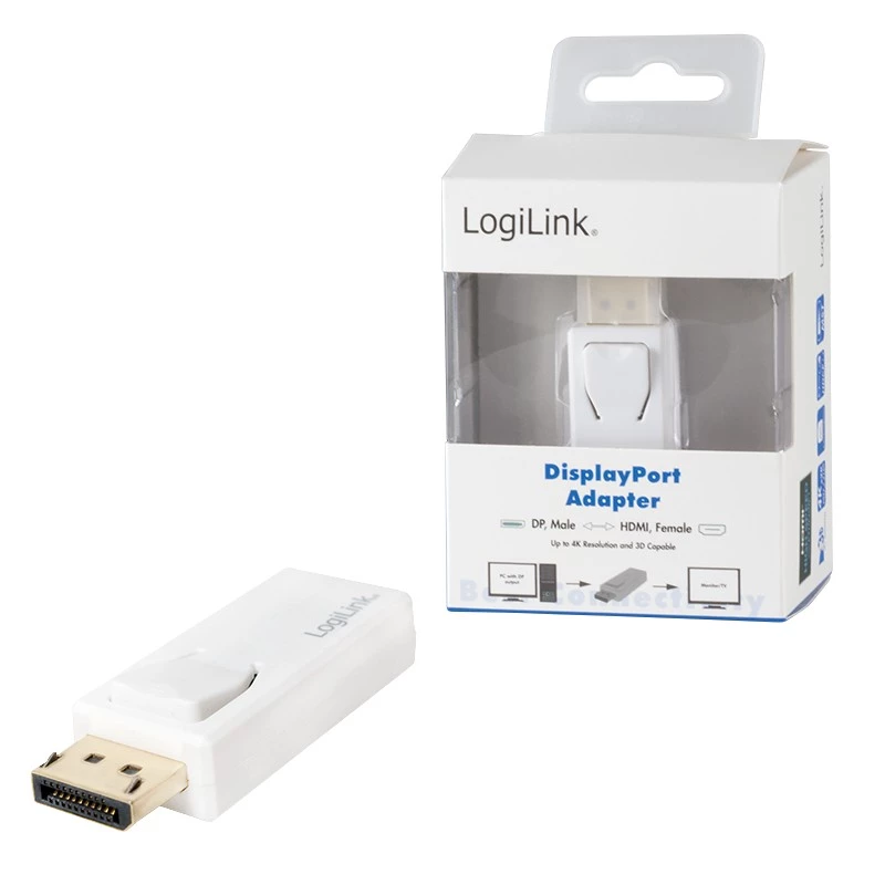 Cable Gender Changer LogiLink CV0100 DisplayPort to HDMI White
