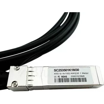 CBO QSFP to 4×SFP+ Breakout Kabel MC2609130-005-BL, 40 Gbit/s, 5 m