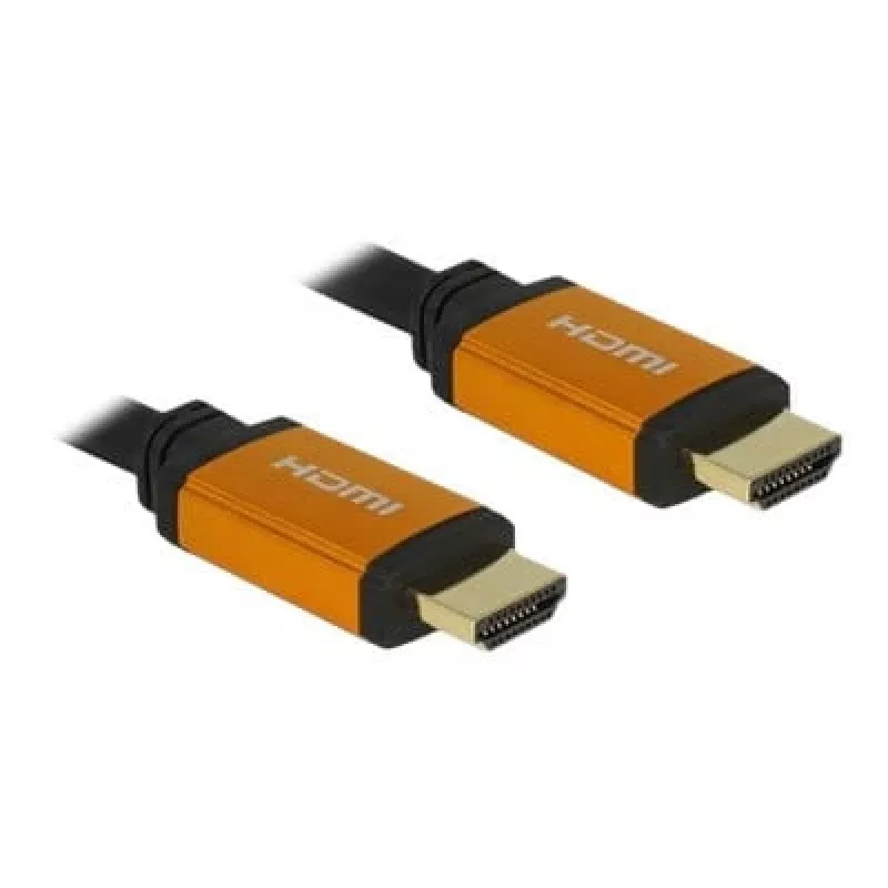 HDMI-Kabel DeLOCK 85727 1m Typ A Stecker auf Stecker Schwarz Gold
