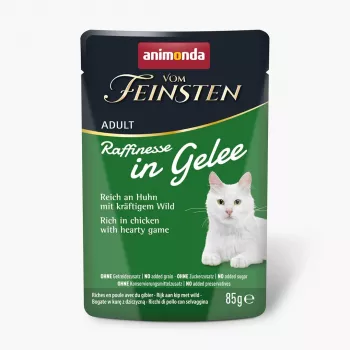 ANIMONDA Vom Feinsten Adult Raffinesse in Gelee mit Huhn und Wild - Nassfutter für Katzen - 85 g