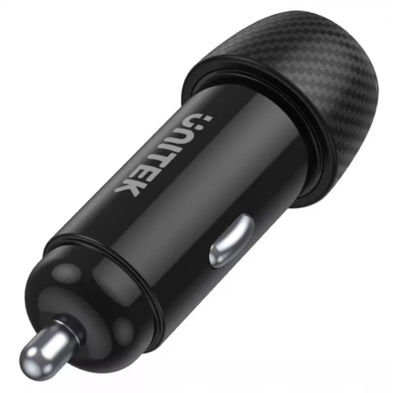 Auto-Ladegerät Unitek P1400A mit USB-C und USB-A, 38W, Quick Charge 3.0, Eingang 12–24V, schwarz