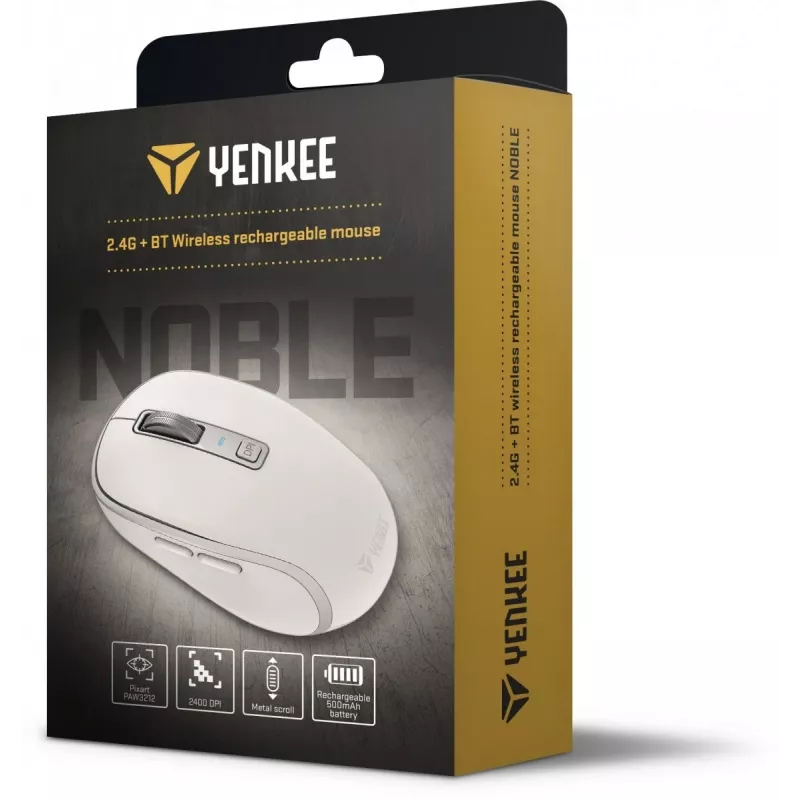 DUAL WiFi+Bluetooth kabellose Maus, wiederaufladbare Batterie, 5 Tasten