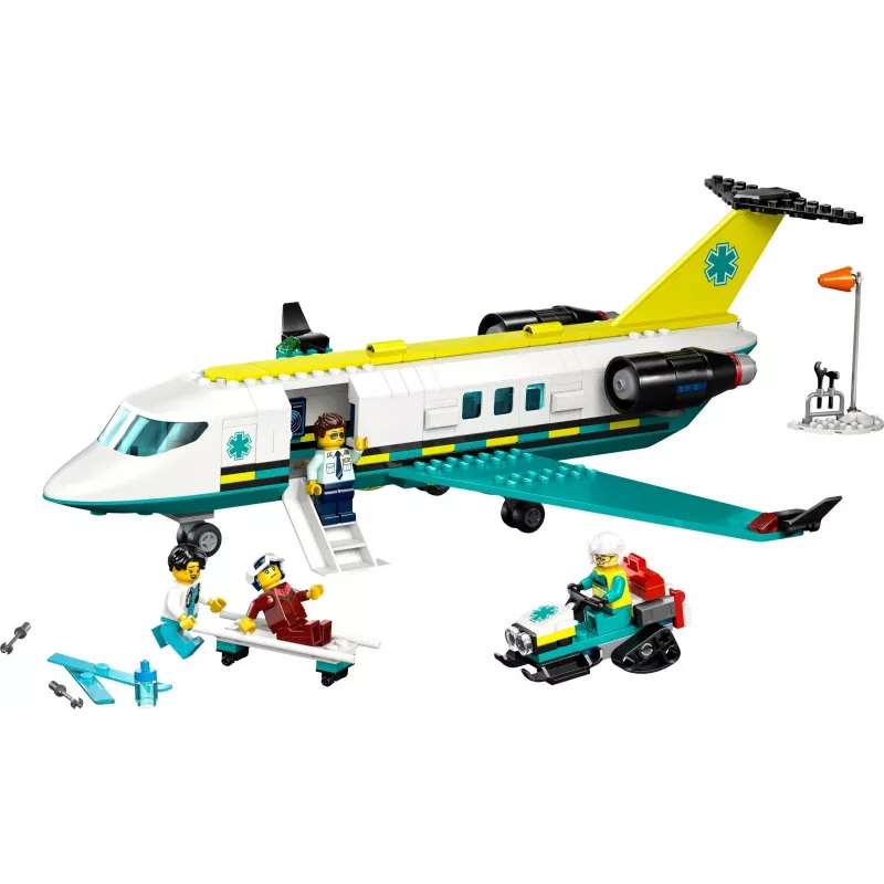 LEGO City Rettungsflugzeug 60465 – kleines Rettungsflugzeug-Bauset, 403 Teile, 4 Minifiguren, Alter 6+