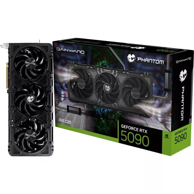 Grafikkarte GAINWARD GeForce RTX 5090 Phantom — 32 GB GDDR7, 512-Bit, PCIe 5.0, 3x DP 2.1b + HDMI 2.1b, 3 Lüfter, 331,9 mm