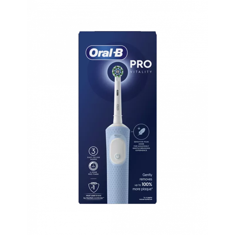 Oral-B | Vitality Pro Elektrische Zahnbürste wiederaufladbar Für Erwachsene Anzahl der enthaltenen Bürstenköpfe 1 Anzahl der Zahnputzmodi 3 Blau