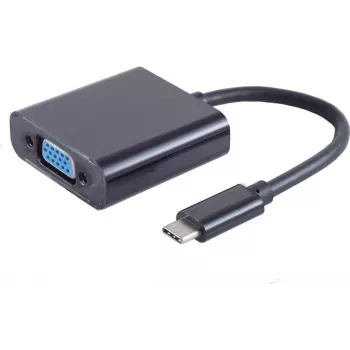 Videokabel-Adapter USB Type-C VGA D-Sub Schwarz S/CONN 14-05006
