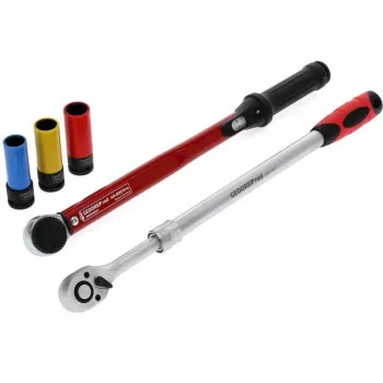 Radwechsel-Werkzeugsatz Gedore R69003000 — 5-teiliges Drehmomentschlüssel-Sortiment, schwarz/rot