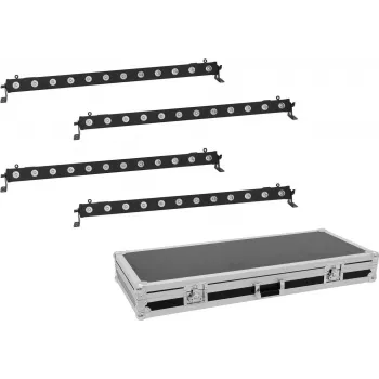 LED-Bar-Set EUROLITE 4x LED BAR-12 QCL RGBA mit Flightcase