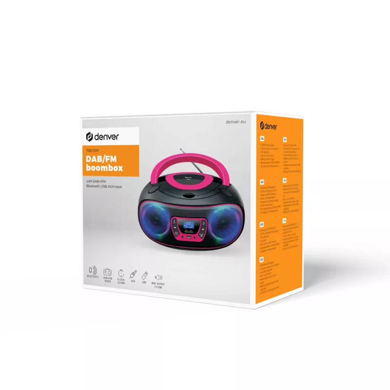 Persönlicher CD-Player Denver TDB-212P Pink 3,6W DAB+ FM