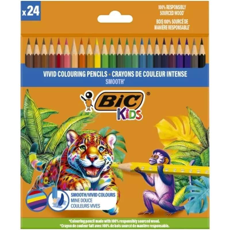 BIC Buntstifte Kids Smooth 24 Farben Set