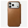Mobiltelefon-Folio Nomad Modern Leather Folio Hülle für iPhone 17 Pro Max – Tan, passend für bis zu 17,5 cm (6,9 Zoll) Bildschirm, 4 Kartenfächer
