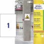 AVERY Zweckform Stark haftende Papier-Etiketten, 210 x 297mm weiß, auch für schwierige Oberflächen, für den Innenbereich - 1 Stück (L7877-20)