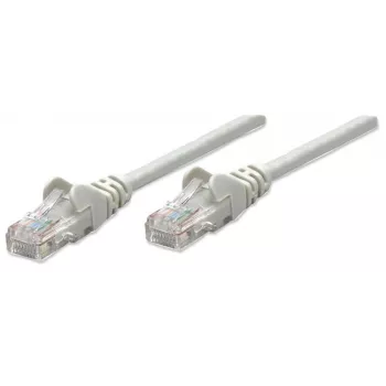Intellinet Netzwerk-Patchkabel, Cat6, 0,5 m, Grau, CCA, U/UTP, PVC, RJ45, vergoldete Kontakte, Rastnasenschutz, vergossener Knickschutz, lebenslange Garantie