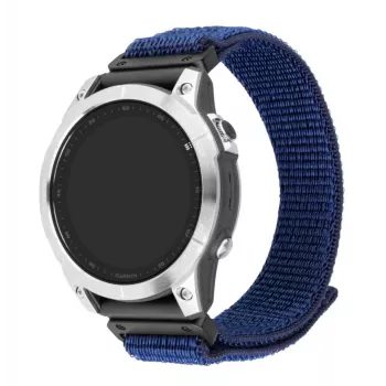 Austausch-Sportarmband FIXED für Garmin QuickFit 22 mm — Dunkelblau Nylon, 160–210 mm