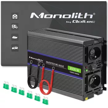 Wechselrichter QOLTEC Monolith 3000 MS Wave, 12V→230V, 1500/3000W, mit USB