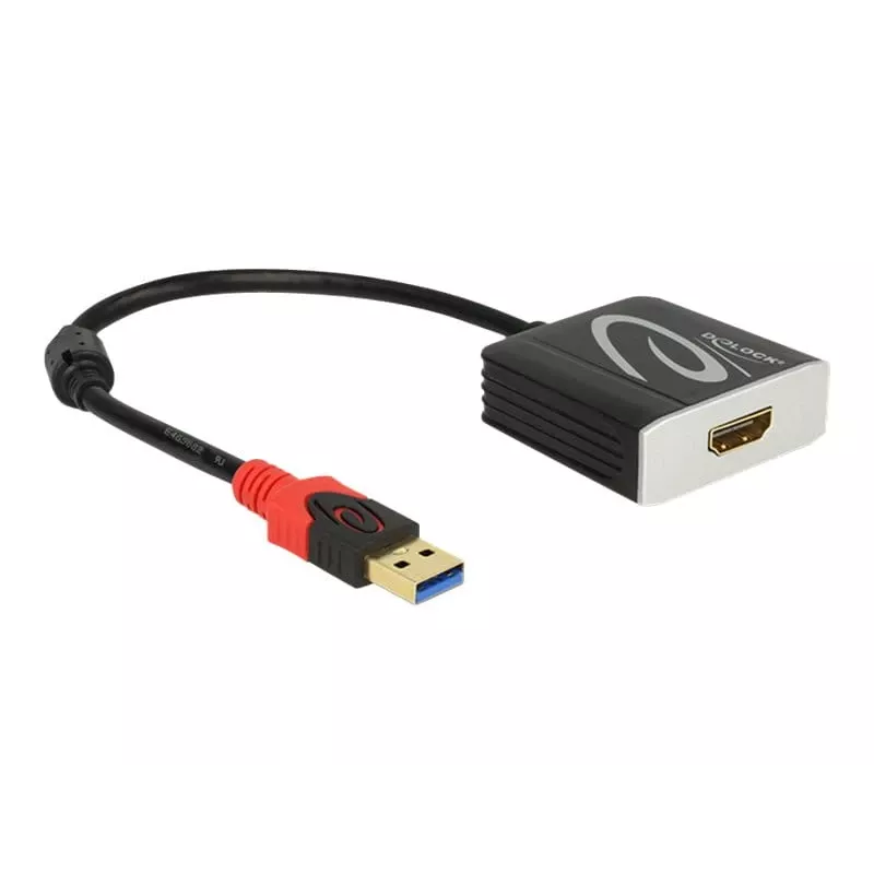 Videokabel-Adapter DeLOCK 62736 USB Typ-A auf HDMI 0,2 m Schwarz