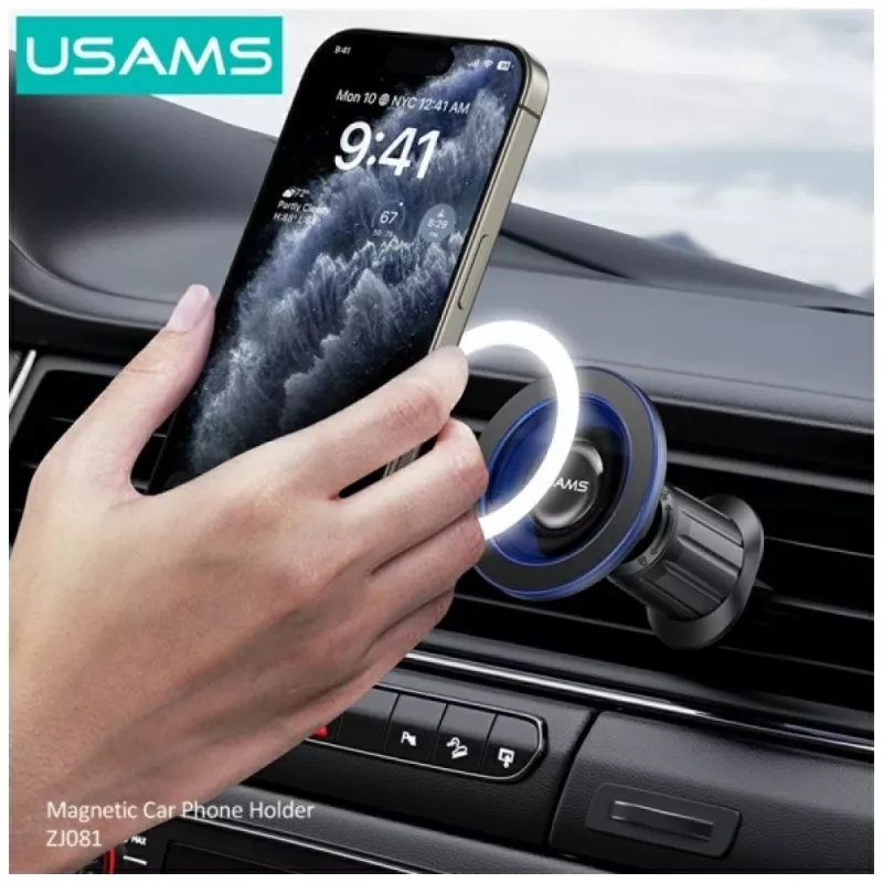 Magnetische Auto-Handyhalterung usams ZJ081 — magnetische Halterung für Smartphones, kompaktes Design, einfache Installation