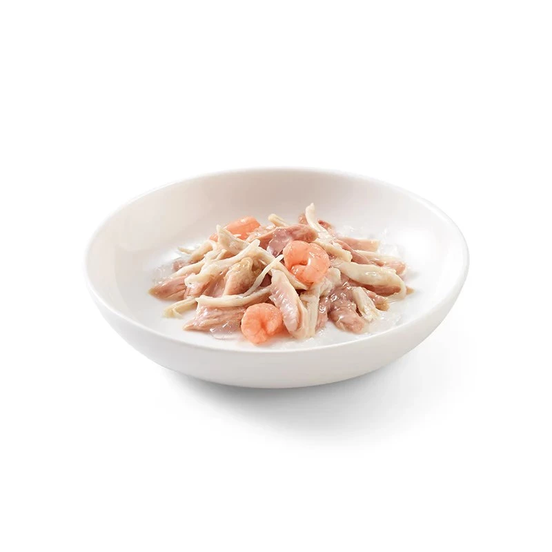 SCHESIR Thunfisch und Huhn mit Garnelen in Gelee - Nassfutter für Katzen - 85g